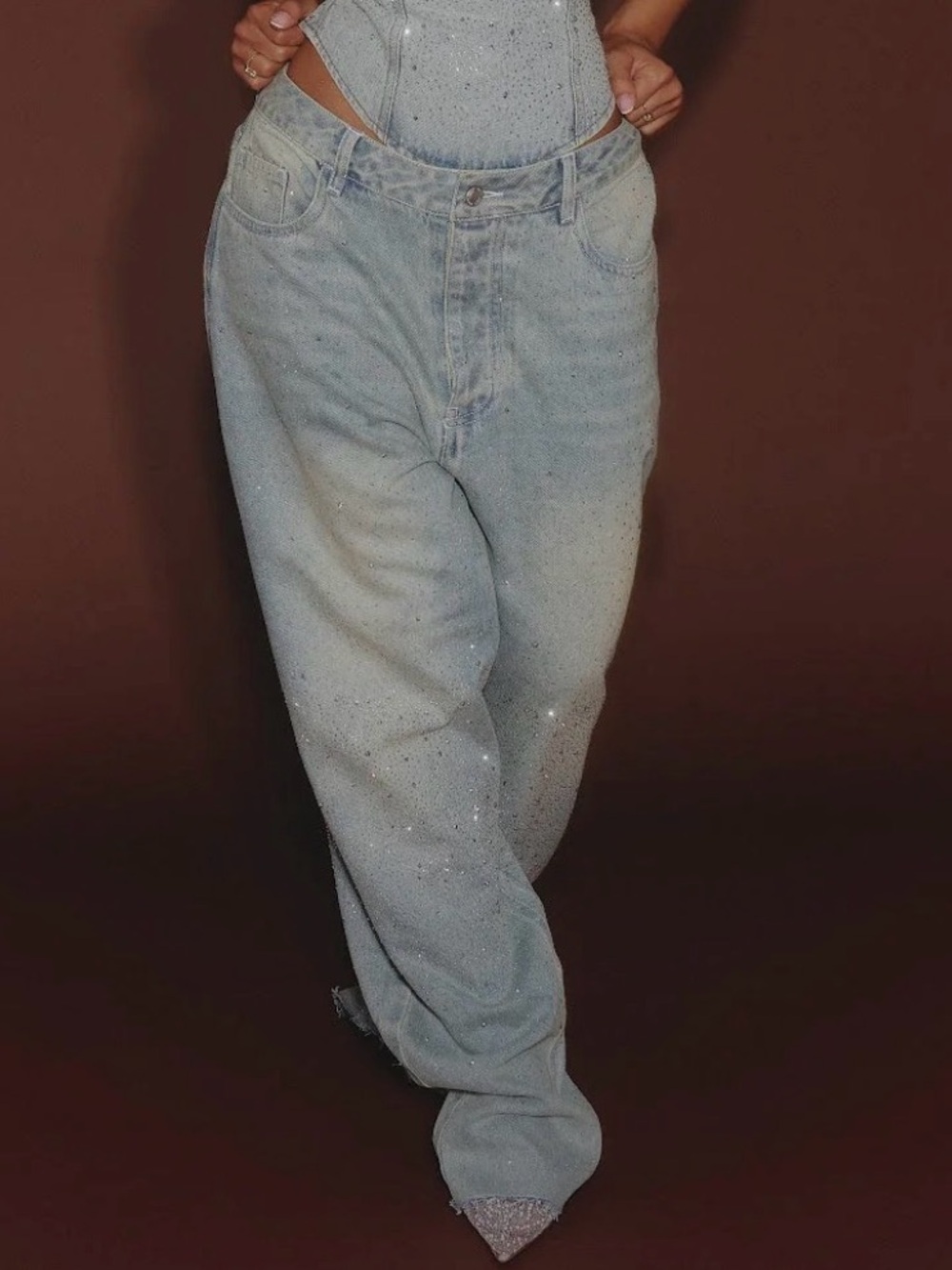Mars the Label rhinestone jeans